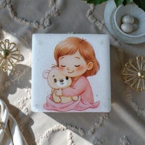 Magnete con bimbi ed orsetto