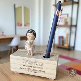 Portaconfetti in legno naturale personalizzabile c/righello in due varianti